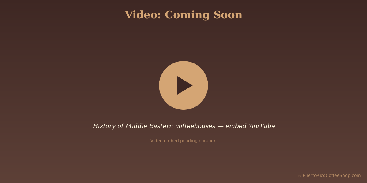 History of Middle Eastern coffeehouses — embed YouTube