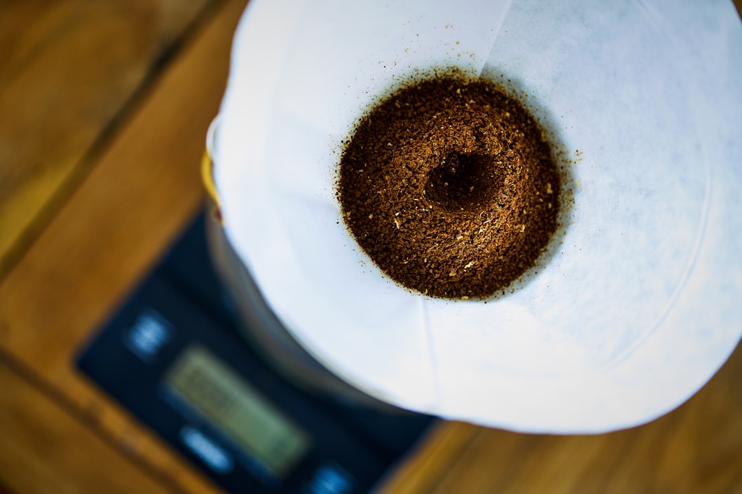 Coffee weighing station with traditional scale measuring sacks of cherries, Puerto Rico farm
