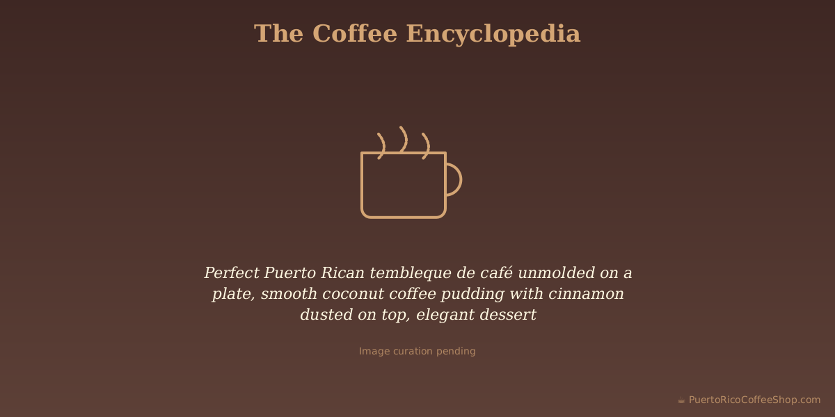 Perfect Puerto Rican tembleque de café unmolded on a plate, smooth coconut coffee pudding with cinnamon dusted on top, elegant dessert
