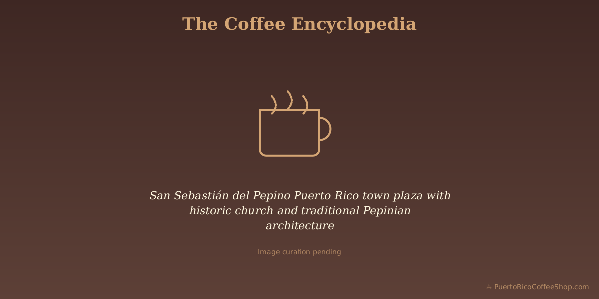 San Sebastián del Pepino Puerto Rico town plaza with historic church and traditional Pepinian architecture