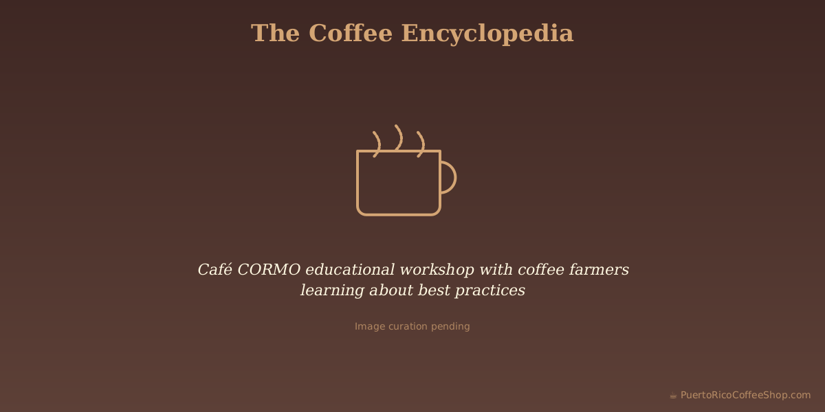 Café CORMO educational workshop with coffee farmers learning about best practices