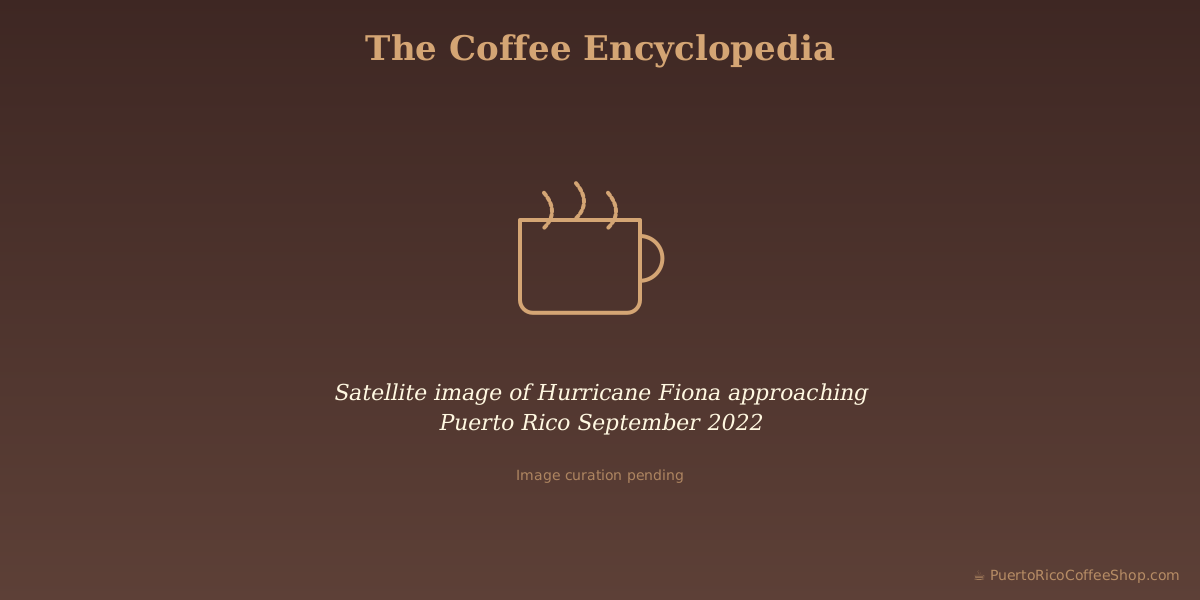 Satellite image of Hurricane Fiona approaching Puerto Rico September 2022