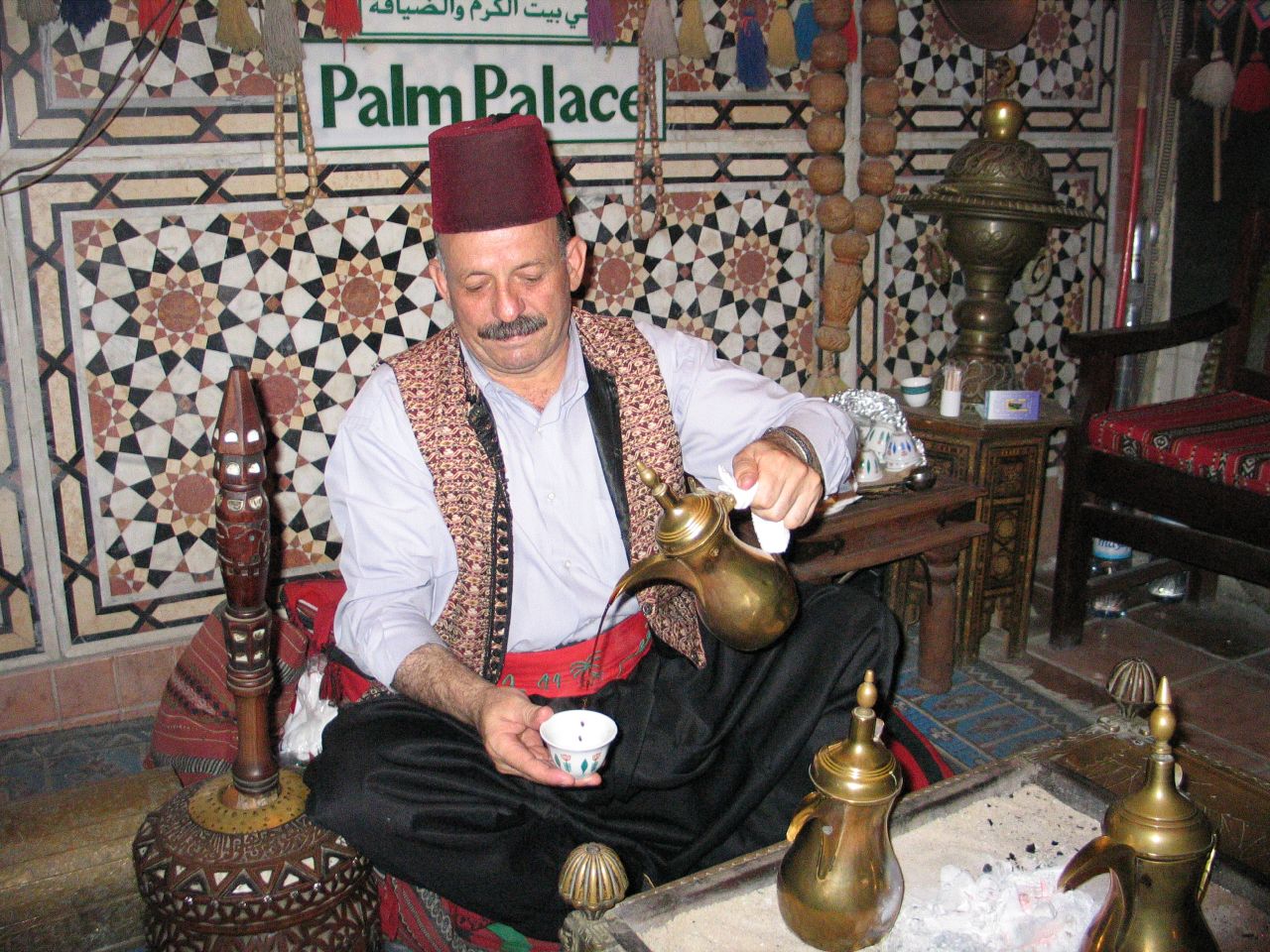 Traditional Turkish coffee pot and cups