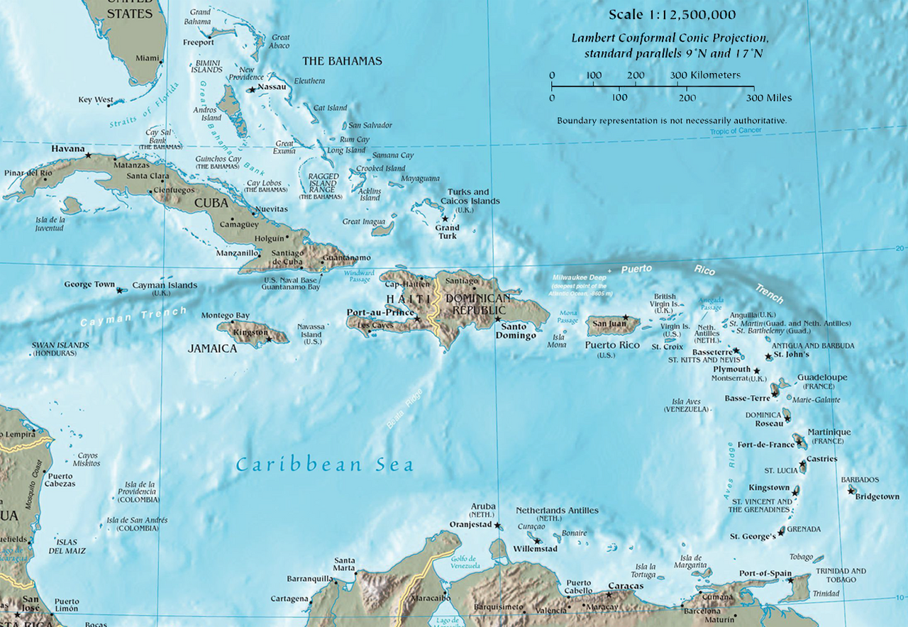 Replicated Coffee Revitalization Initiative training program in another Caribbean coffee region (Wikimedia: CIA map of the Caribbean.png, Public domain)