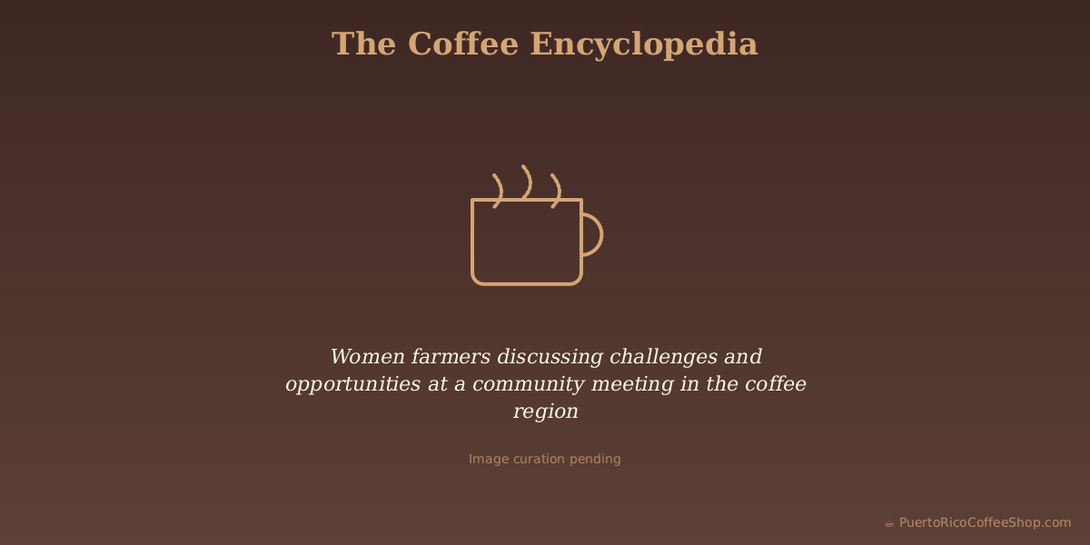 Women farmers discussing challenges and opportunities at a community meeting in the coffee region