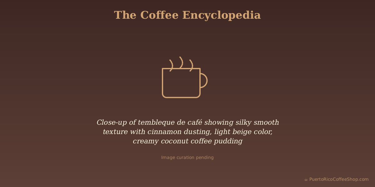 Close-up of tembleque de café showing silky smooth texture with cinnamon dusting, light beige color, creamy coconut coffee pudding