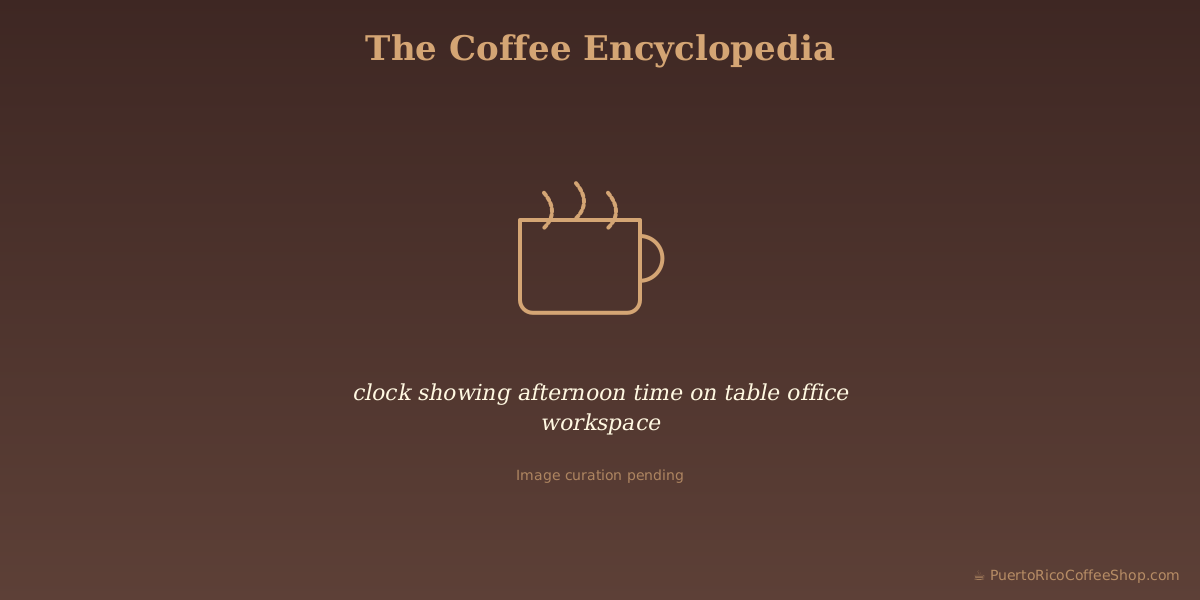 clock showing afternoon time on table office workspace