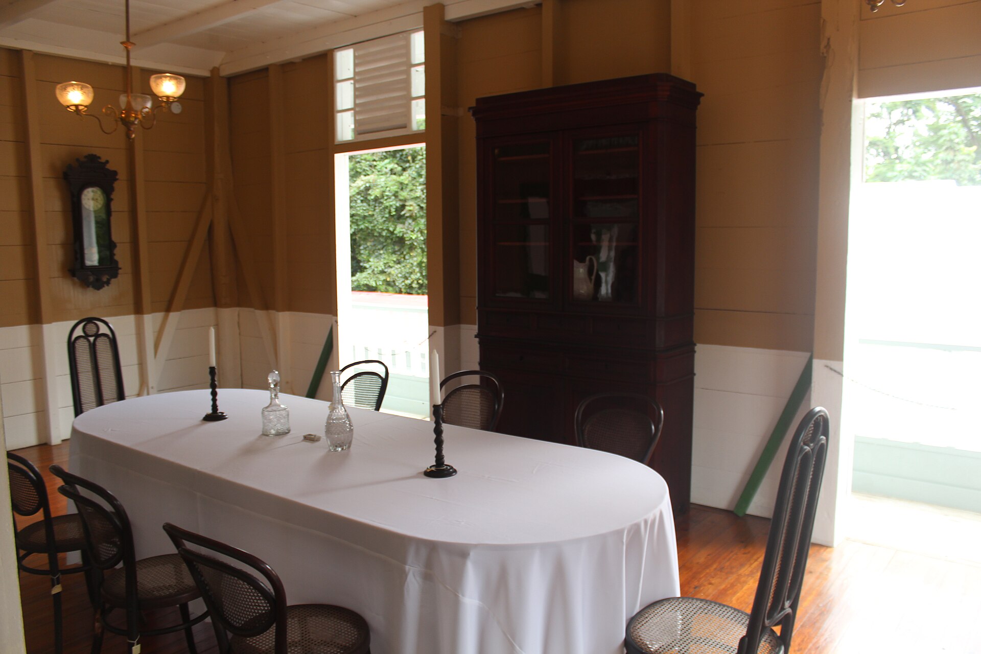 Restored 19th-century dining room in the manor house at Hacienda Buena Vista
