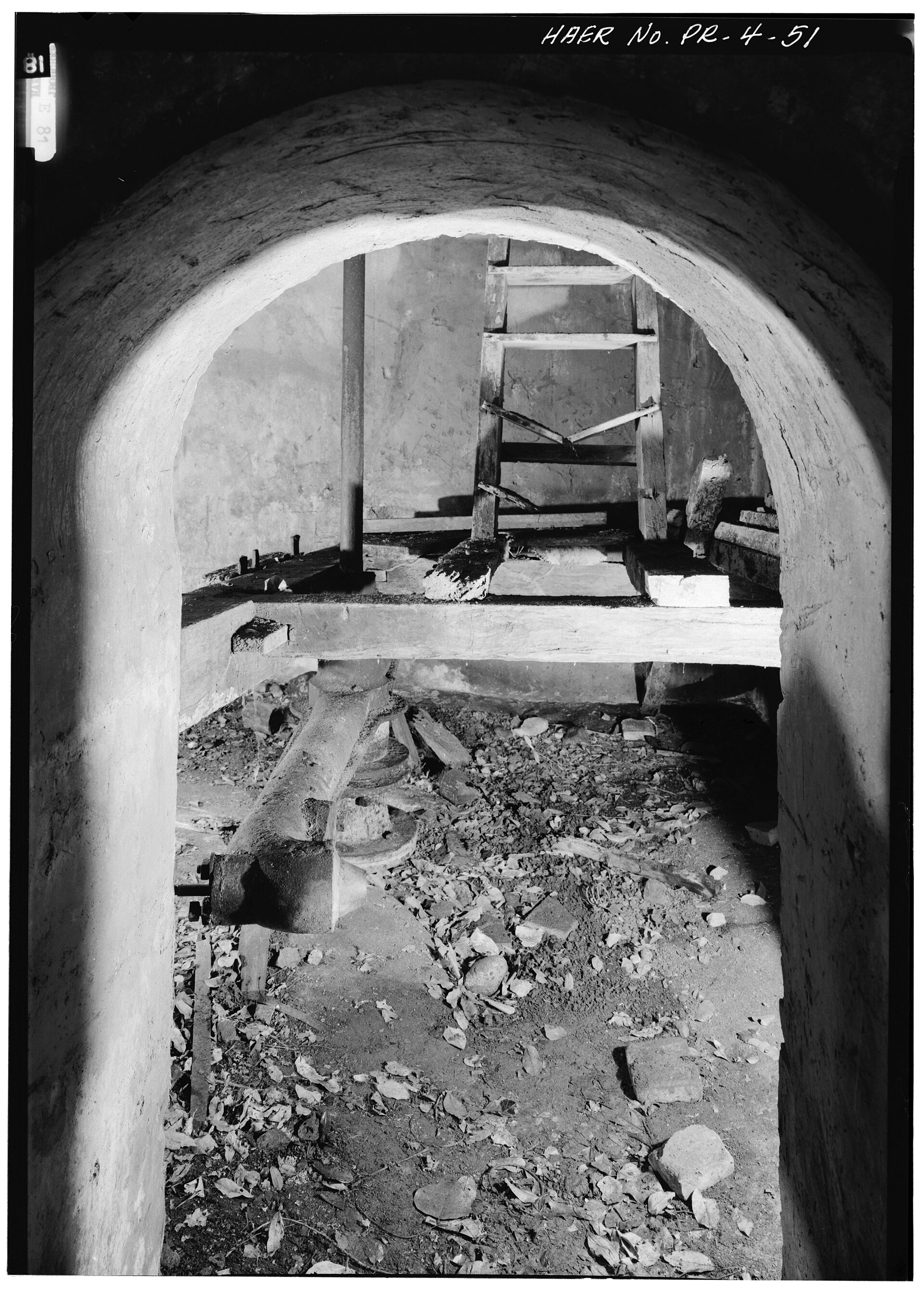 The Barker hydraulic turbine chamber at Hacienda Buena Vista, Ponce, Puerto Rico