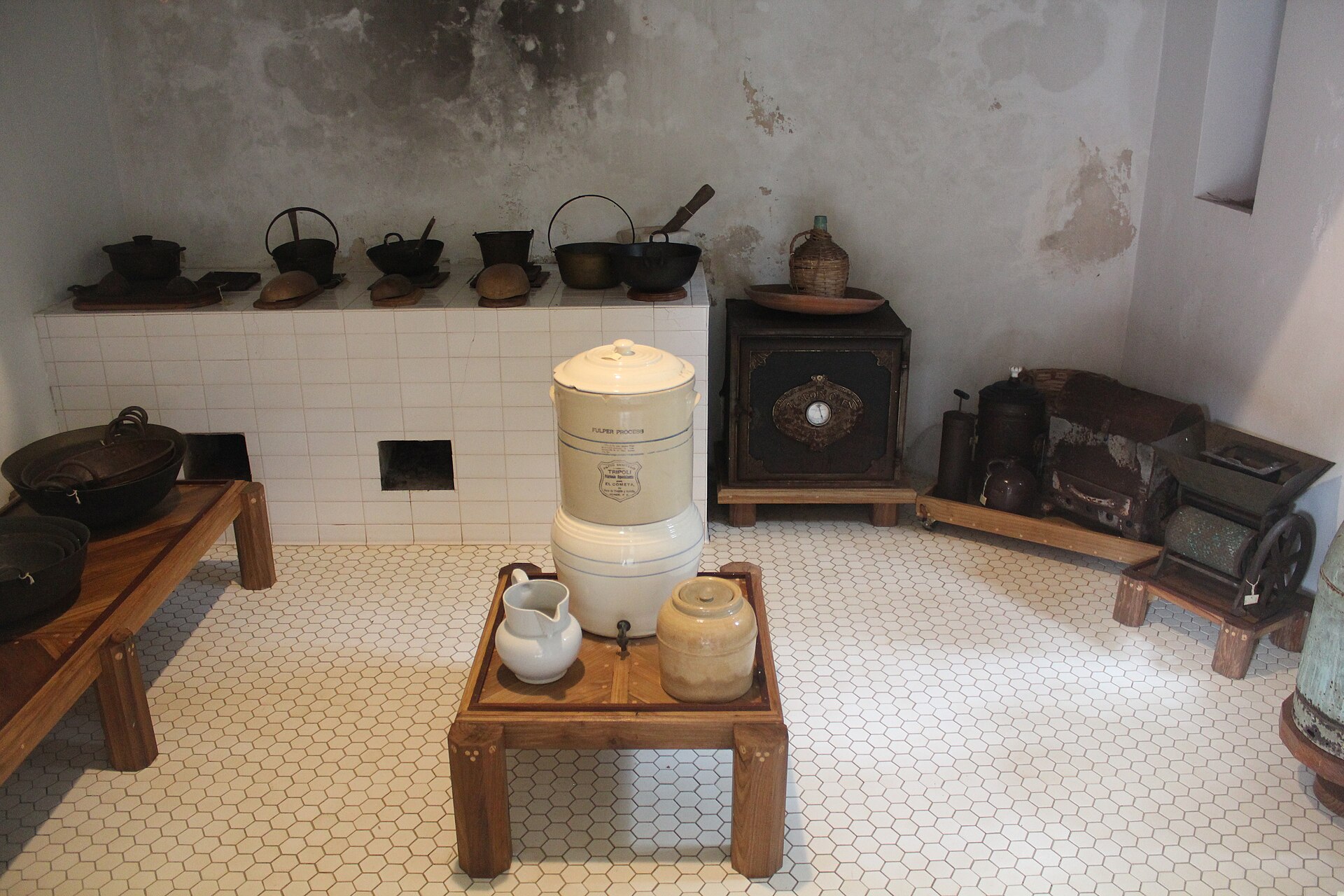 The restored working kitchen at Hacienda Buena Vista, Ponce, Puerto Rico