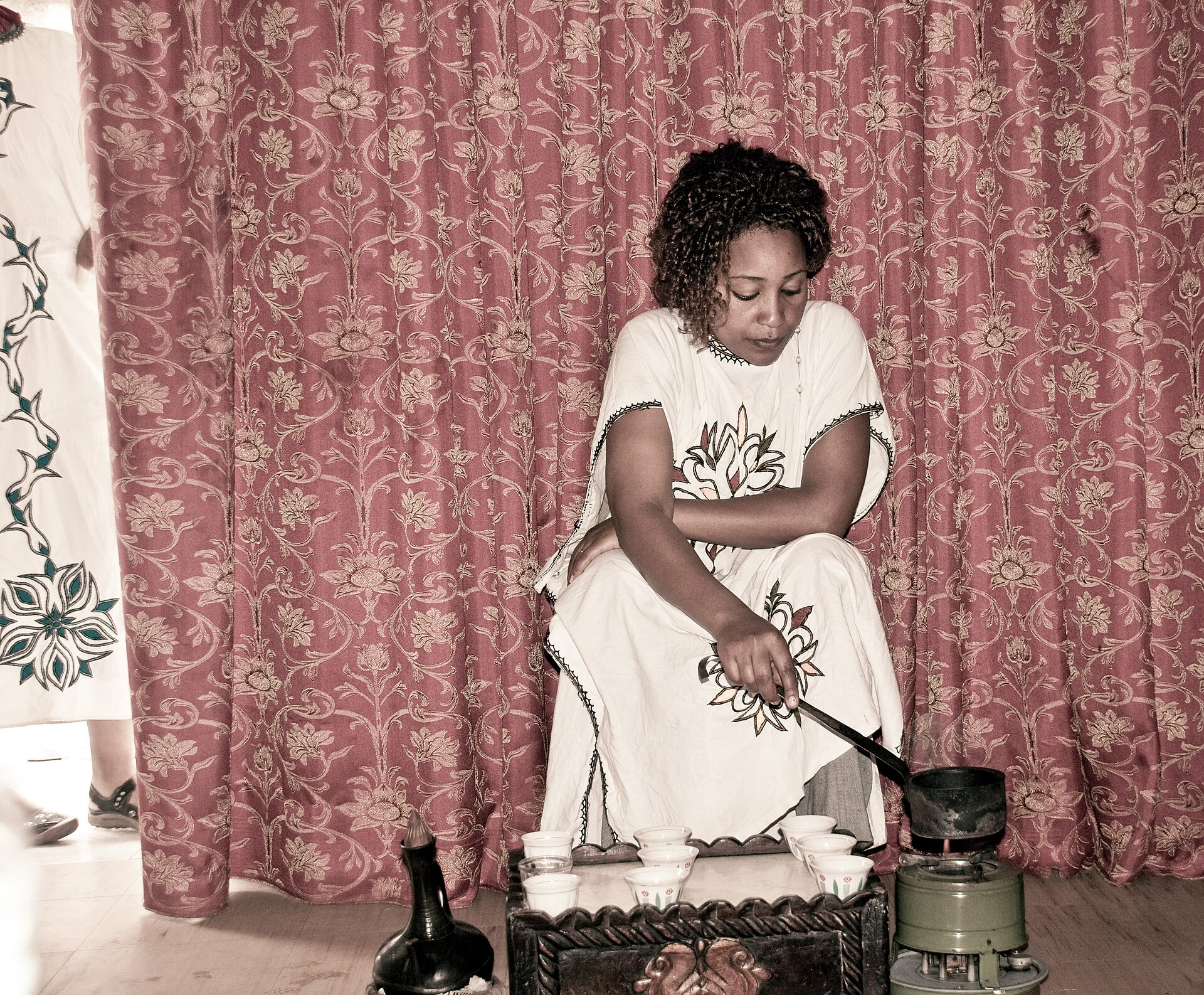 Traditional Ethiopian coffee ceremony