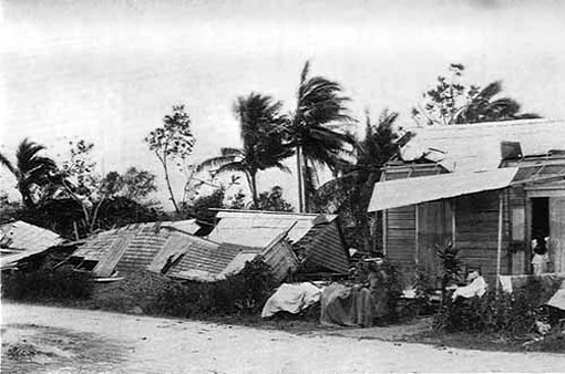 Timber houses wrecked by Hurricane San Ciriaco, Puerto Rico, 1899